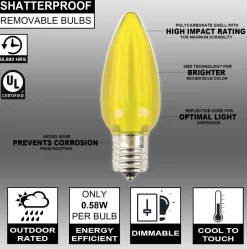 C9 Wonderful LED SMD Bulb (25 bulbs/bag) - Smooth, Yellow