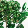 14" Dark Green Berry Bunch Metallic Stem