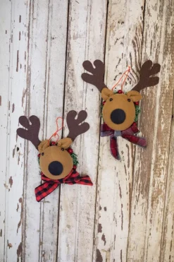 7” Deer Head with Scarf Ornament