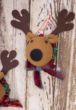 7” Deer Head with Scarf Ornament