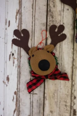 7” Deer Head with Scarf Ornament