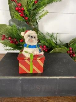 Dog Gift Box Holiday Accent