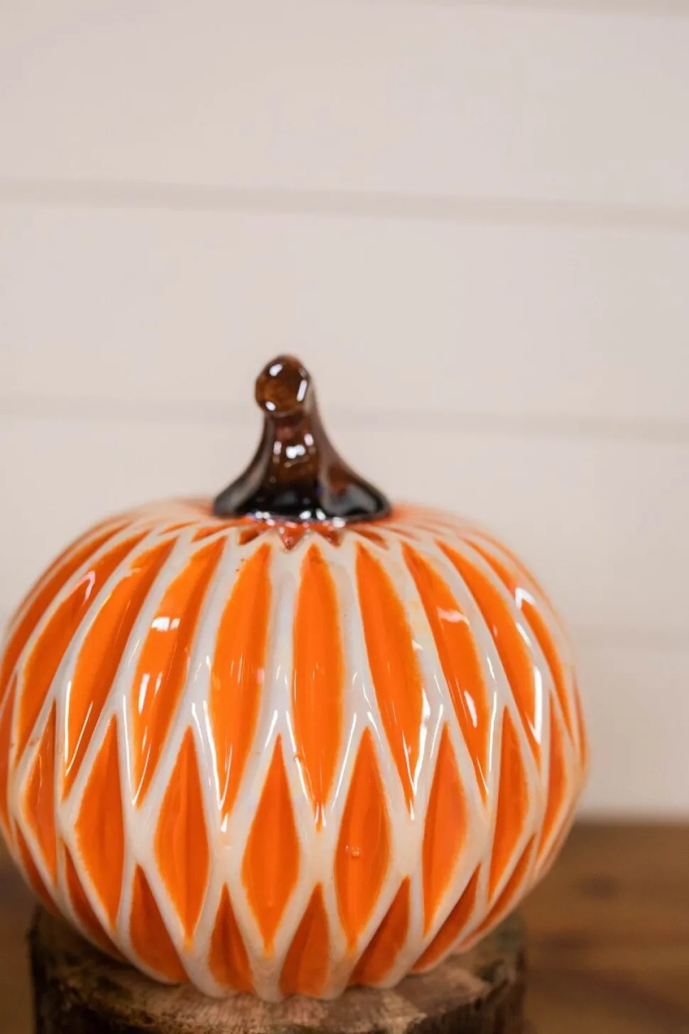 6” Dolomite Harvest Pumpkin Decor