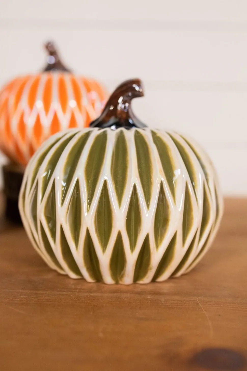 6” Dolomite Harvest Pumpkin Decor