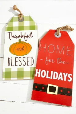 15.75” Double Sided Holiday Wall Decor