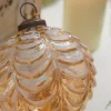 4" Draped Golden Glass Ornament
