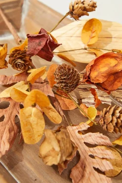 18'' Dry Leaf Lantern Fruit Spray