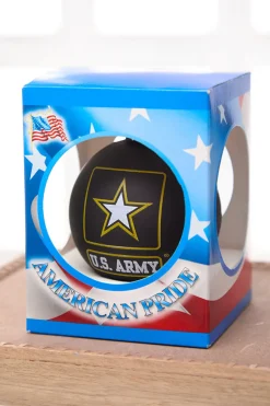 3.25" Ebony U.S . Army Logo & Song Glass Ball Ornament