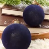 4" Eggplant Velvet Glass Ornament