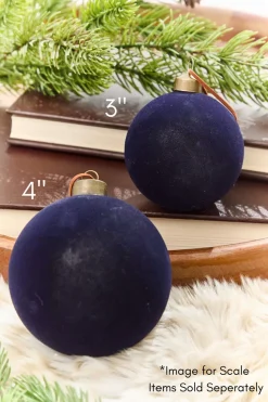 4" Eggplant Velvet Glass Ornament