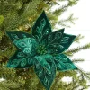 22" Emerald Jeweled Poinsettia Stem