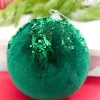 5" Emerald Sequin Velvet Ball Ornament