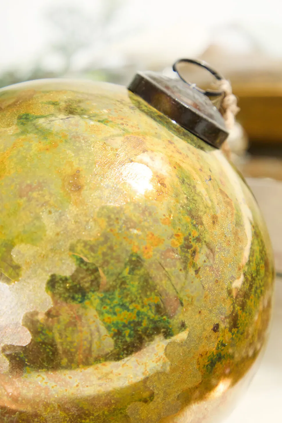 5" Etched Brilliant Gold Ball Ornament