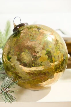 5" Etched Brilliant Gold Ball Ornament