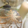 5" Etched Golden Garland Glass Ornament