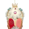 7" Faberge Jewel Egg Ornament, Ivory Rose - Mark Roberts