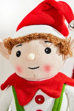 20" Fabric Alpine Sitting Santa Elf
