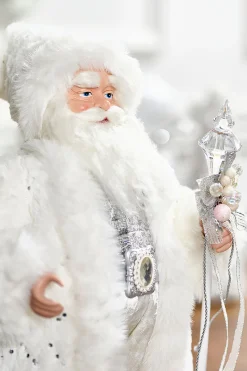 20" Fabric Winter Santa With Jewel Staff