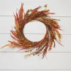 7” Faux Autumn Grass Candle Ring