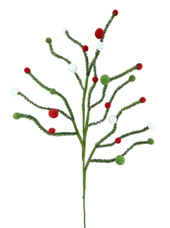 31” Felt Ball Twig Spray