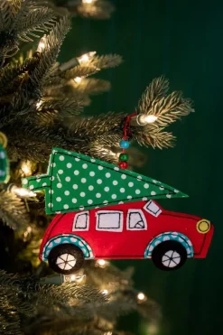 4.5" Felt Car Christmas Ornaments