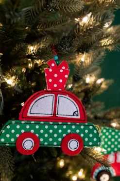 4.5" Felt Car Christmas Ornaments