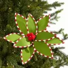 24" Felt Poinsettia with Peppermint Edge