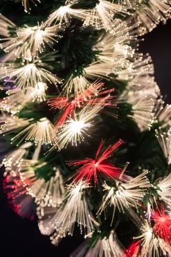 24" Fiber Optic Wreath - Multicolor with White