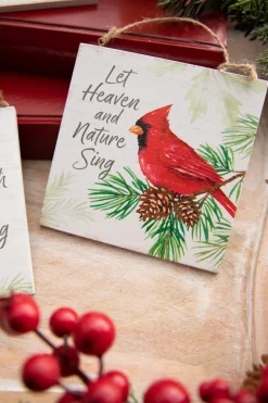 5" Flat Ornament with Cardinals and Sentiments