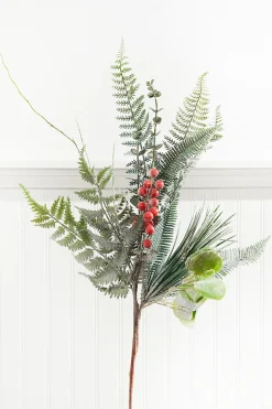 32" Flocked Fern Spray