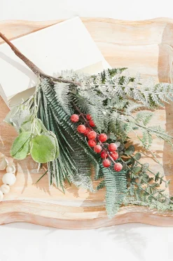 32" Flocked Fern Spray