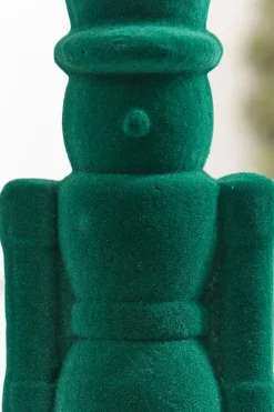 13" Flocked Green Nutcracker Ornament