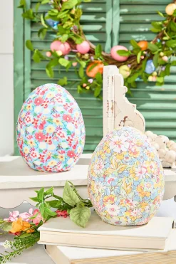 8" Floral Fabric Egg