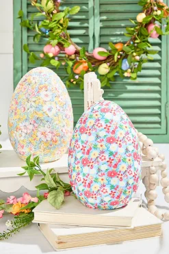10" Floral Fabric Egg