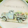 10" Flower Truck Dolomite Snack Plate - Set of 4