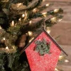 6.75” Frosted Birdhouse Ornament