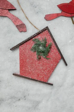 6.75” Frosted Birdhouse Ornament