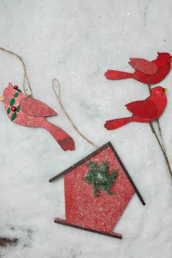 6.75” Frosted Birdhouse Ornament