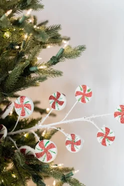 26” Frosted Peppermint Candy Spray