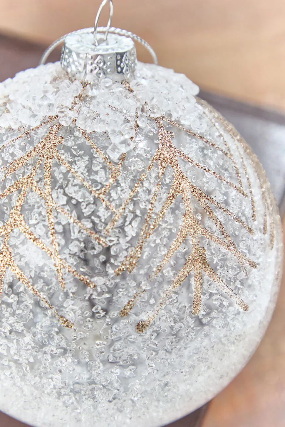 5" - 7" Frosted Pine Glass Ornament