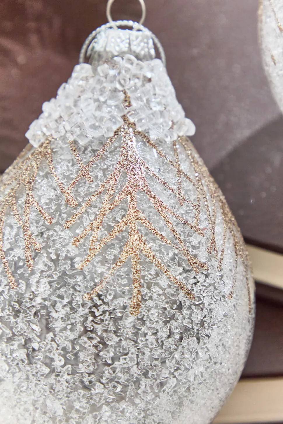 5" - 7" Frosted Pine Glass Ornament