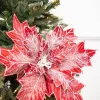 22” Frosted Poinsettia Stem