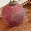 4" Frosted Ruby Glass Ornament