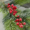 32” Frost Pine Berry Spray - Red & Green