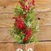 26" Frost Weatherproof Berry Mini Spruce Tree in Pot