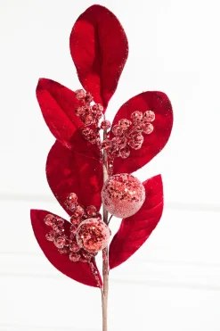 25.5" Fruit and Magnolia Leaf Spray