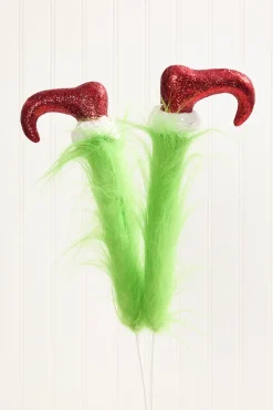 22" Furry Green Monster Legs Spray