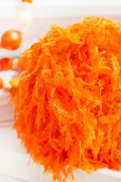 4" Furry Orange Fabric Ball Ornament