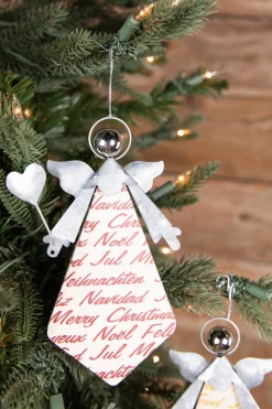 9.25” Galvanized Angel with Words Ornament