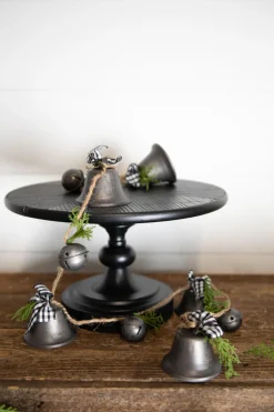 48” Galvanized Bells Garland with Country Check Bows